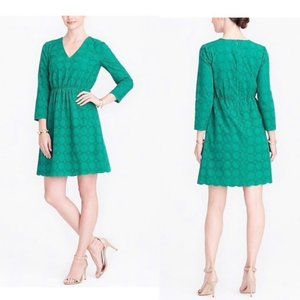J. Crew Factory V-Neck Lace Dress - Warm Jade - Size 6
